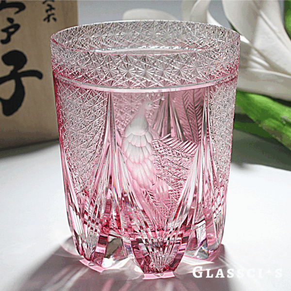 mikiba Peacock Edo Kiriko Whiskey Glass – Intricate Feathered Crystal Tumbler - Image 14
