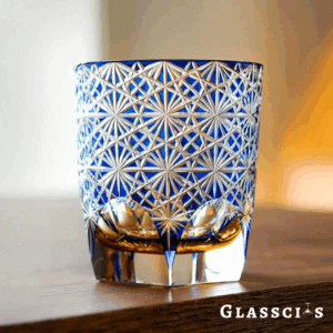 mikiba Japanese Daisy Edo Kiriko Whiskey Glass – Elegant Floral Cut Crystal Tumbler