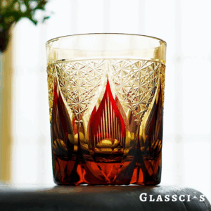 mikiba Flame Edo Kiriko Whiskey Glass – Bold Cut Crystal Tumbler