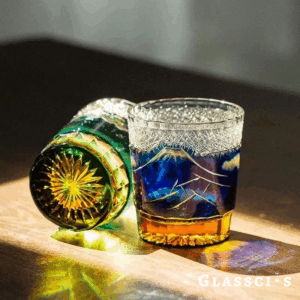 mikiba Mount Fuji Edo Kiriko Whiskey Glass – Japanese Cut Crystal Tumbler