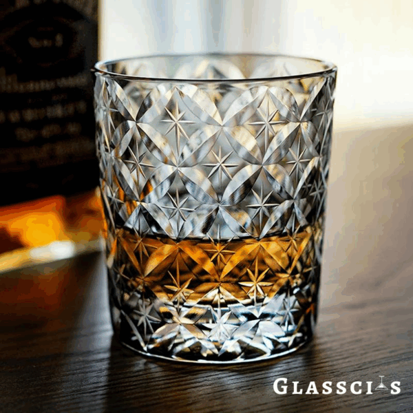 mikiba Butterfly Edo Kiriko Whiskey Glass – Elegant Crystal Cut Tumbler