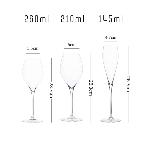mikiba Ultra Thin Elegant Wine Glasses – Set of 4, Crystal Clear - Image 7