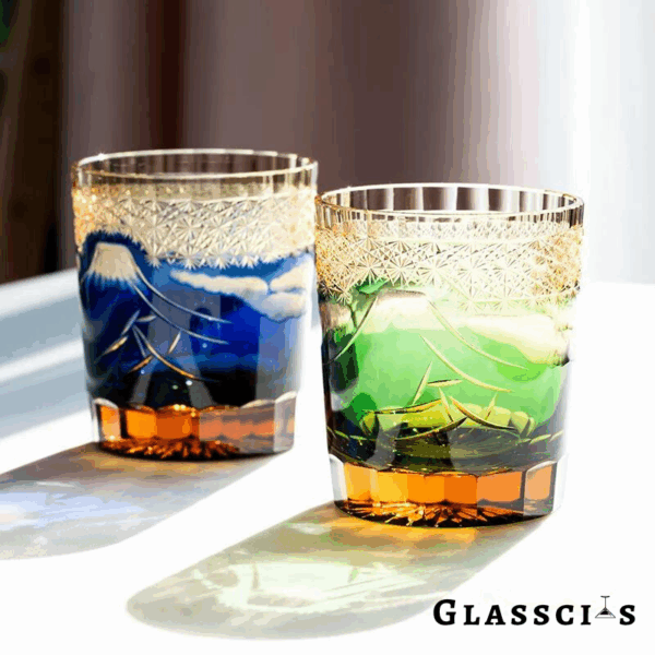 mikiba Mount Fuji Edo Kiriko Whiskey Glass – Japanese Cut Crystal Tumbler - Image 2