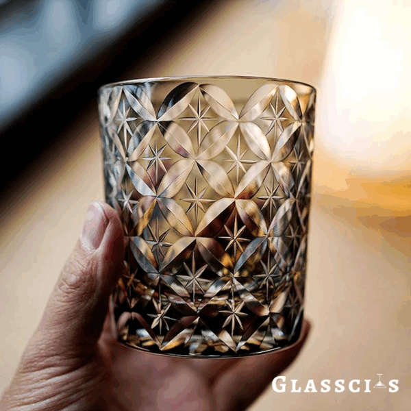 mikiba Butterfly Edo Kiriko Whiskey Glass – Elegant Crystal Cut Tumbler - Image 2