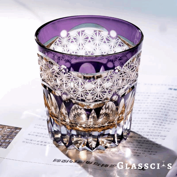mikiba Taaffeite Edo Kiriko Whiskey Glass – Luxurious Cut Crystal Tumbler - Image 2
