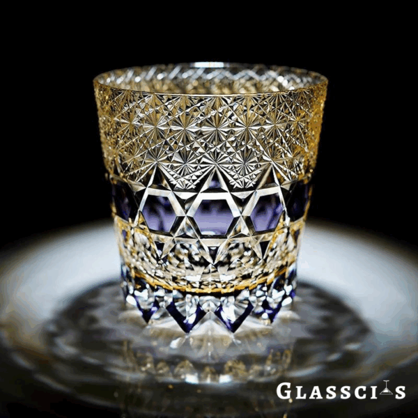 mikiba Violet Fluorite Edo Kiriko Crystal Glass – Elegant Cut Tumbler - Image 2