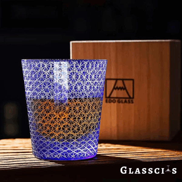 mikiba Japanese Kiku Edo Kiriko Whiskey Glass – Elegant Chrysanthemum Cut Crystal Tumbler - Image 3