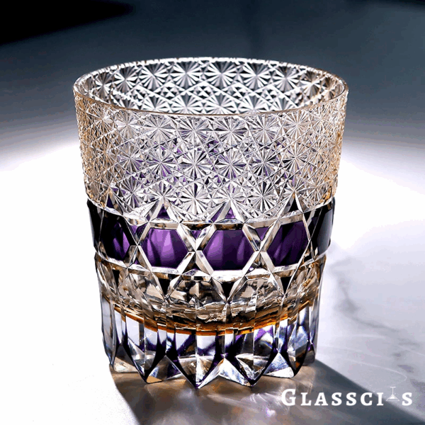 mikiba Violet Fluorite Edo Kiriko Crystal Glass – Elegant Cut Tumbler - Image 3