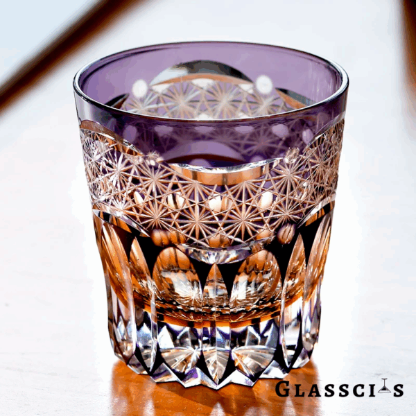 mikiba Taaffeite Edo Kiriko Whiskey Glass – Luxurious Cut Crystal Tumbler - Image 3