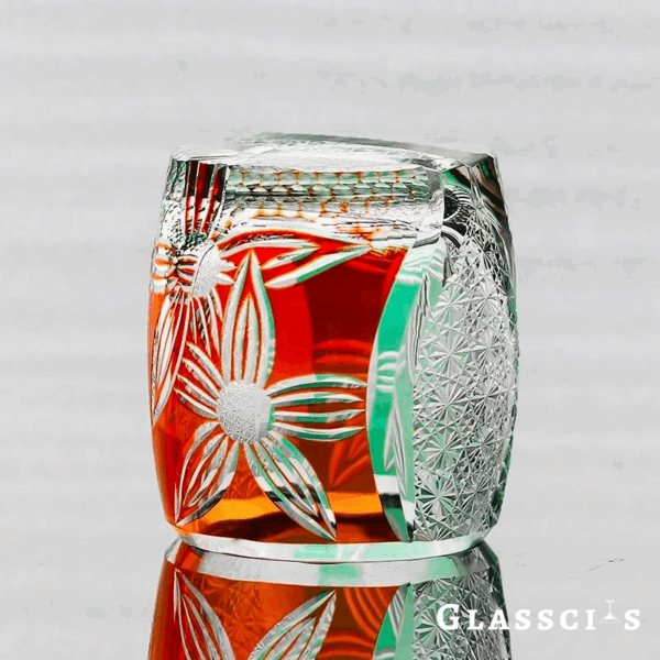 mikiba Seasonal Transition Edo Kiriko Whiskey Glass – Elegant Cut Crystal Tumbler - Image 4
