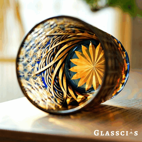 mikiba Waves & Starry Sky Edo Kiriko Whiskey Glass – Artistic Cut Crystal Tumbler - Image 4
