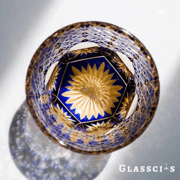 mikiba Japanese Daisy Edo Kiriko Whiskey Glass – Elegant Floral Cut Crystal Tumbler - Image 5