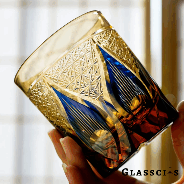 mikiba Flame Edo Kiriko Whiskey Glass – Bold Cut Crystal Tumbler - Image 6