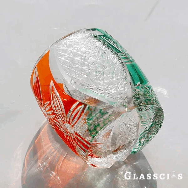 mikiba Seasonal Transition Edo Kiriko Whiskey Glass – Elegant Cut Crystal Tumbler - Image 7