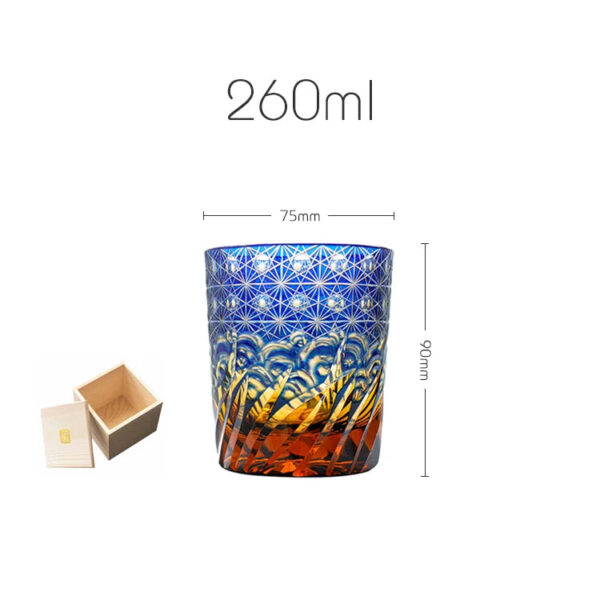 mikiba Waves & Starry Sky Edo Kiriko Whiskey Glass – Artistic Cut Crystal Tumbler - Image 5
